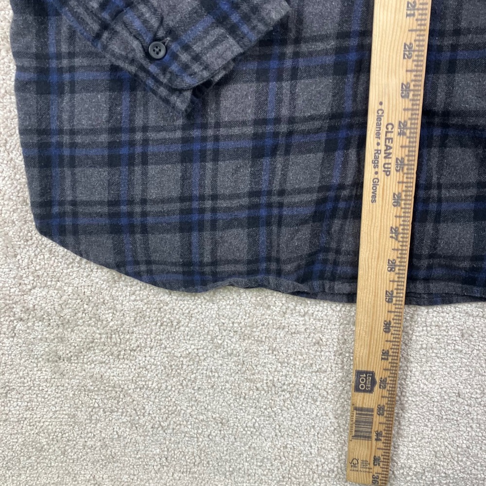 J. Crew Classic Flannel Shirt XL Blue Gray Plaid Long Sleeve Button Front Casual - Picture 5 of 7